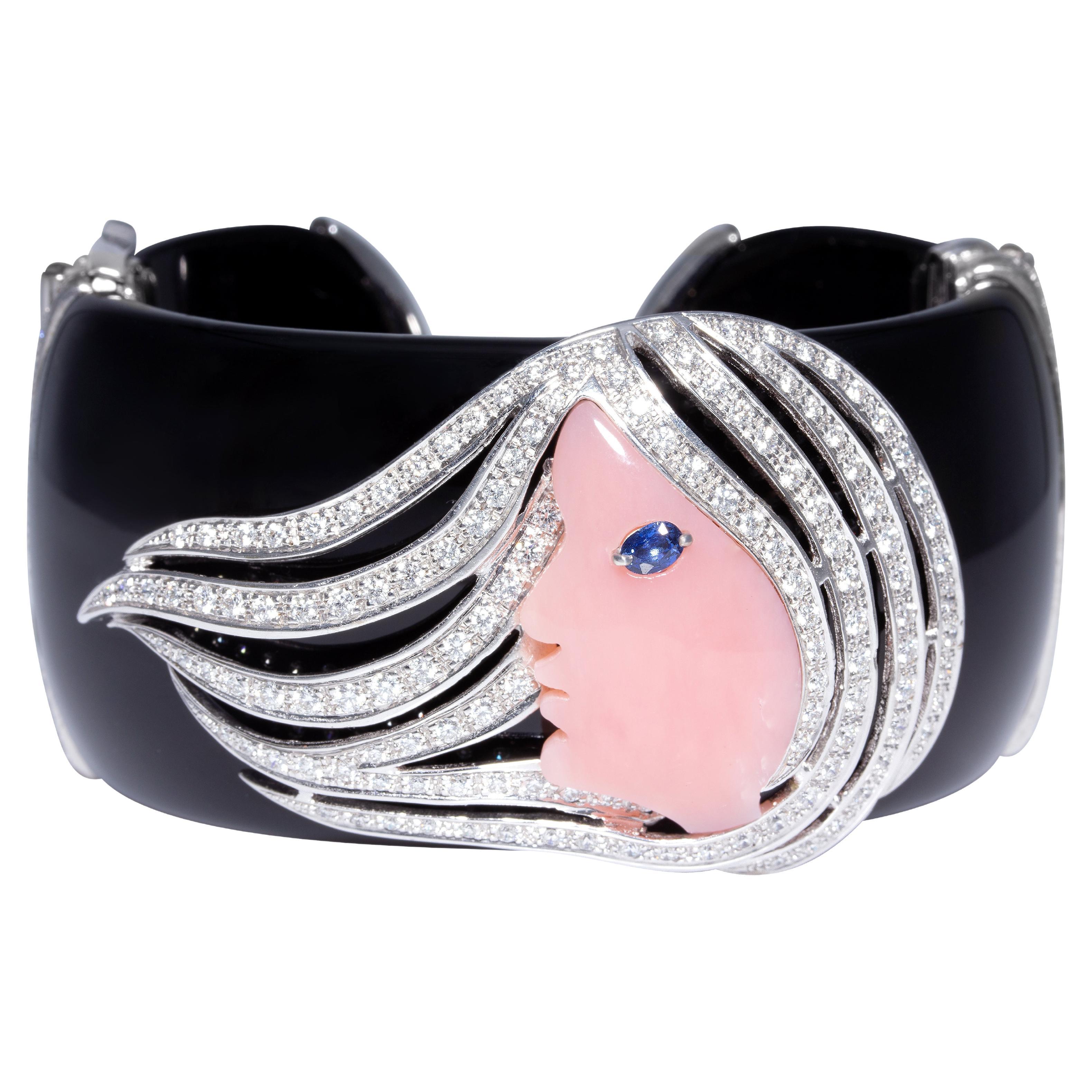 Ella Gafter Virgo Zodiac Cuff Bracelet with Diamonds