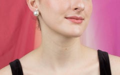 South Sea Pearl 15mm Diamond Clip-On Earrings Design by Ella Gafter