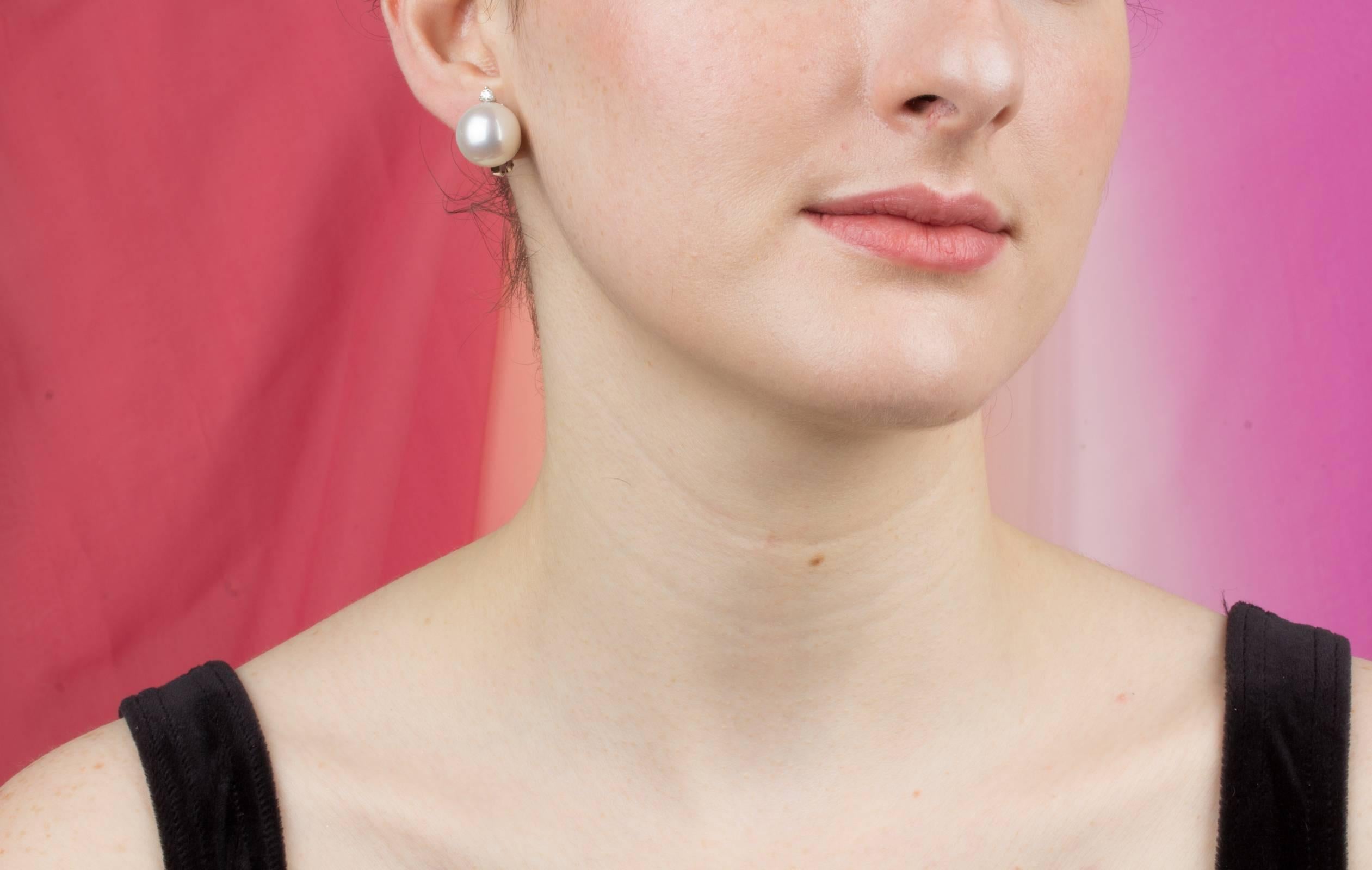 Ella Gafter 14.5mm South Sea Pearl Stud Earrings For Sale 2