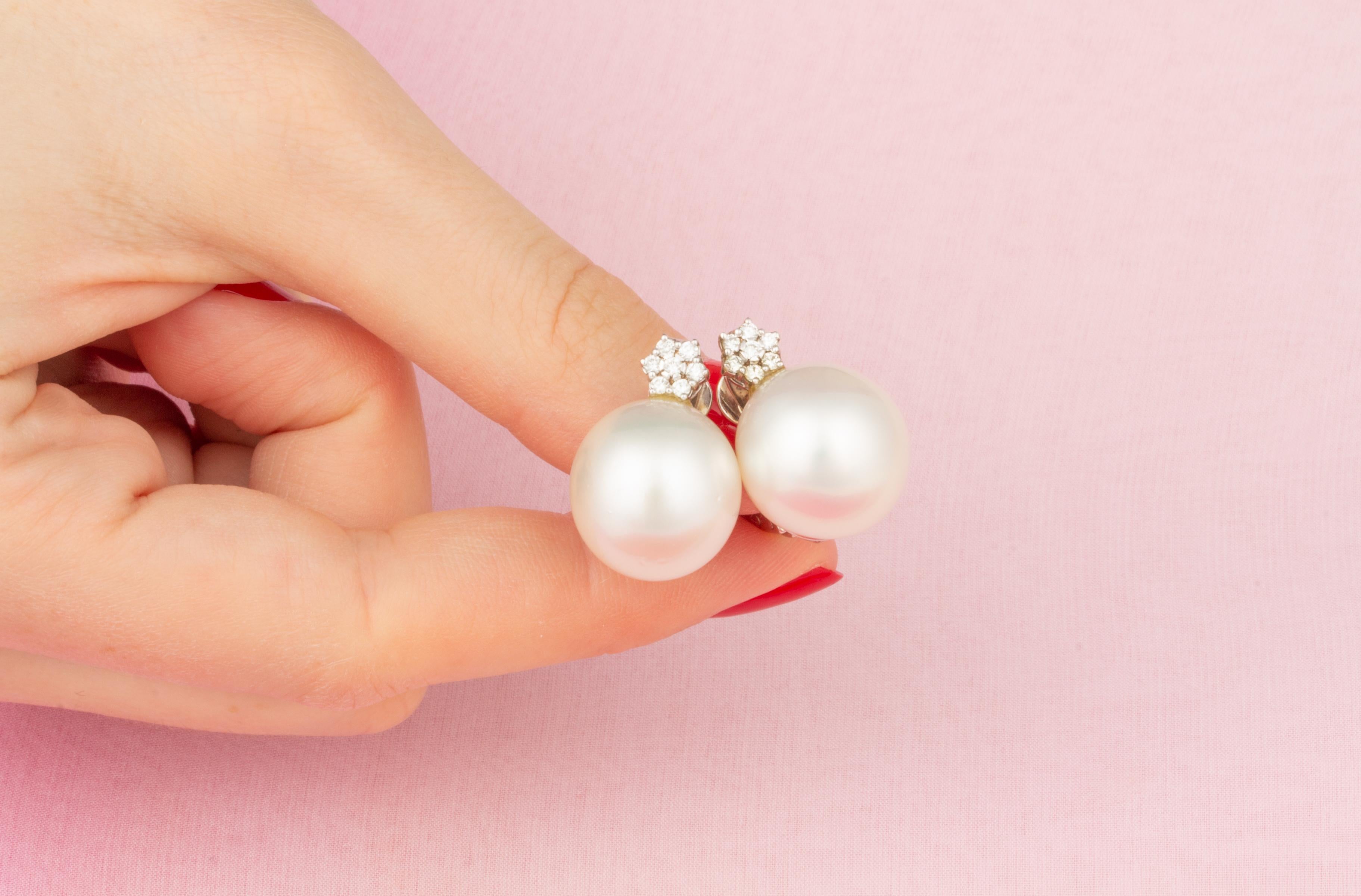 Ella Gafter South Sea Pearl Stud Earrings In New Condition In New York, NY