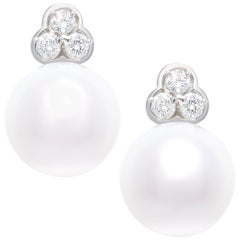 Ella Gafter 15.5mm South Sea Pearl Diamond Earrings