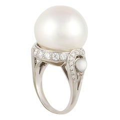 Ella Gafter 18mm South Sea Pearl Diamond Cocktail Ring