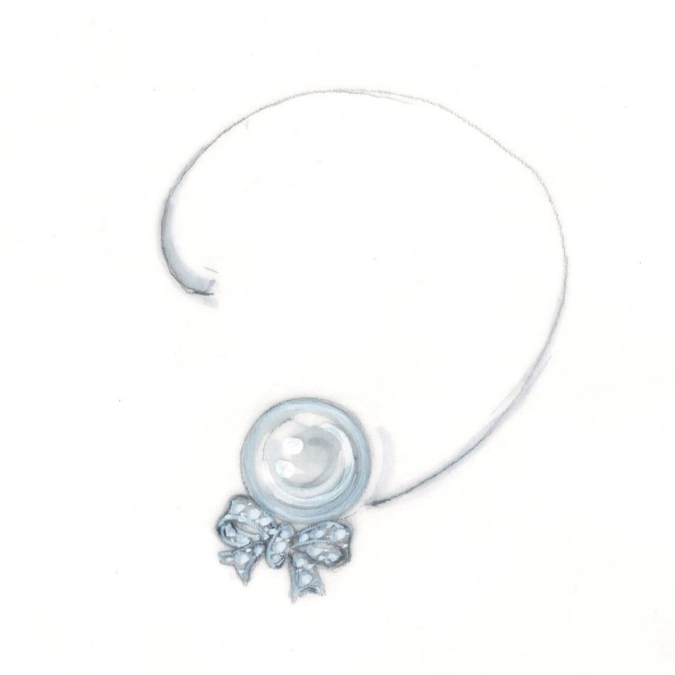 Ella Gafter 14mm Perlen-Diamant-Schleifen-Ohrringe  im Angebot 2