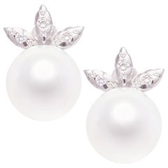 Ella Gafter 15.5mm South Sea Pearl Diamond Earrings