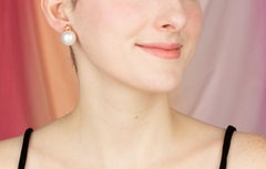 South Sea Pearl Orange Sapphire Clip On Earrings Design by Ella Gafter