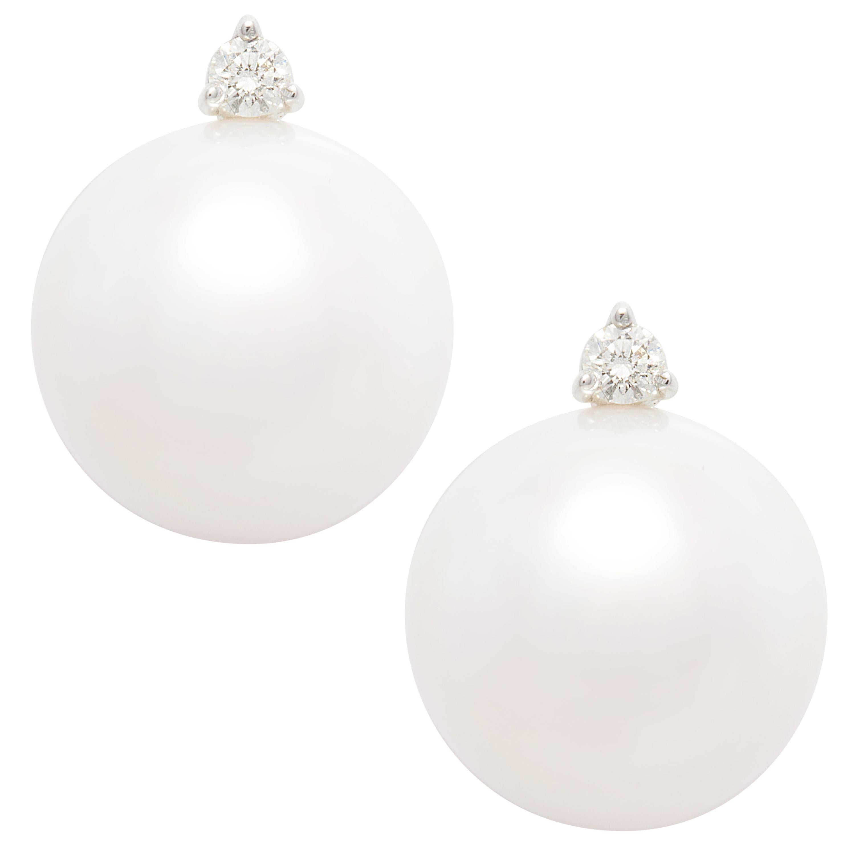 Ella Gafter 14.5mm South Sea Pearl Stud Earrings For Sale