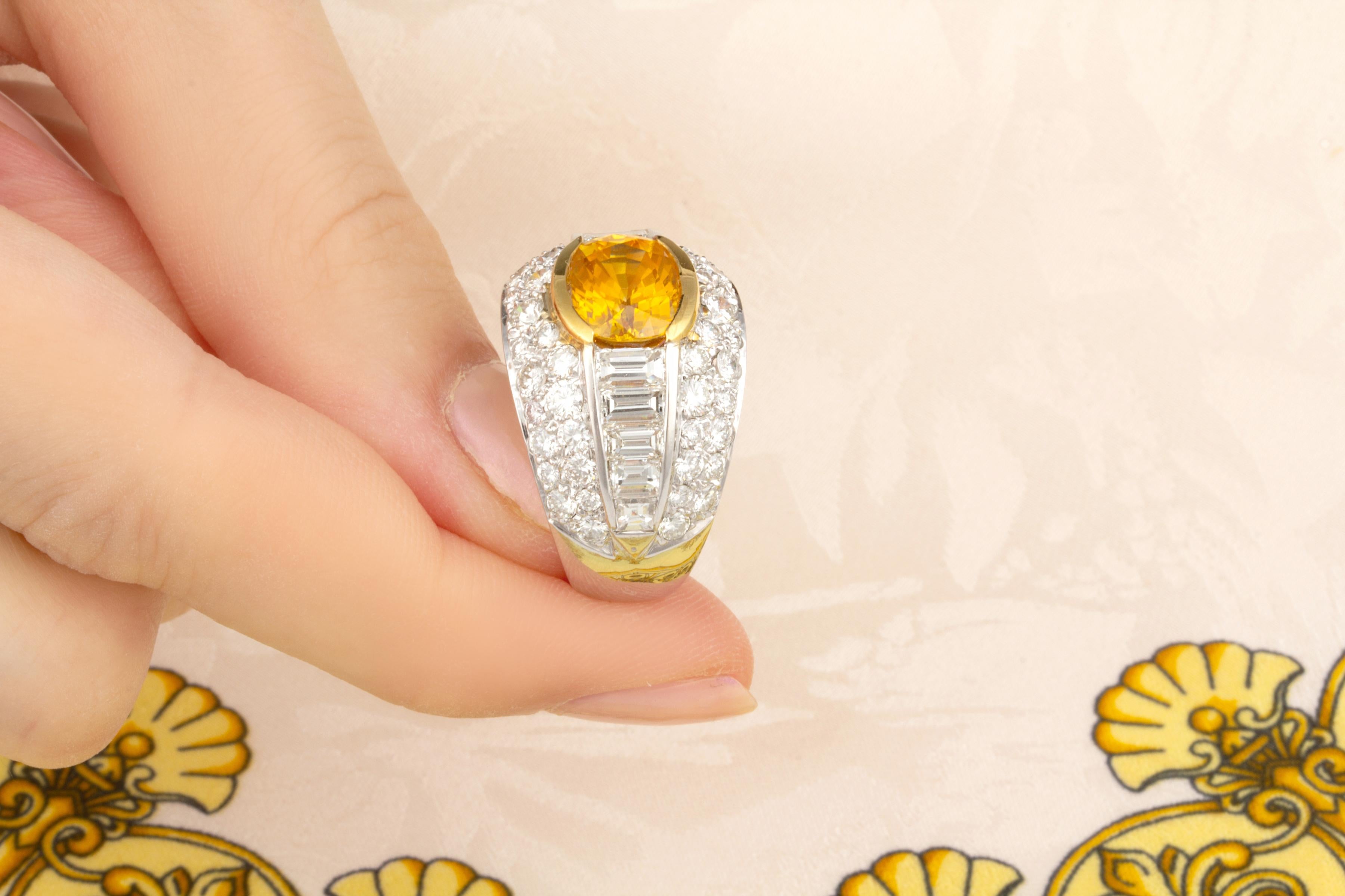 Women's Ella Gafter Yellow Sapphire Diamond Cocktail Ring For Sale