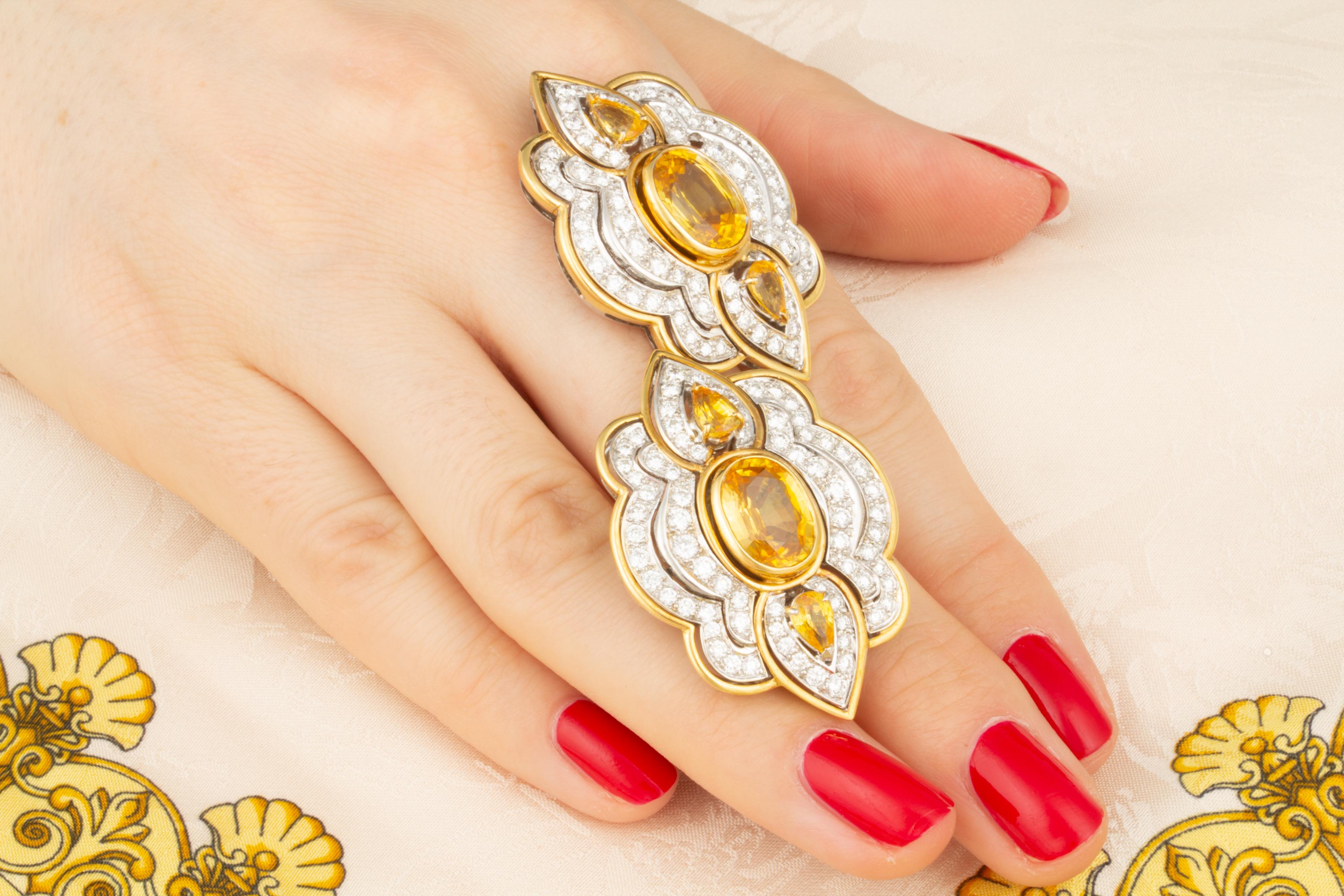 Ella Gafter Gelbe Saphir-Diamant-Ohrringe im Zustand „Neu“ im Angebot in New York, NY