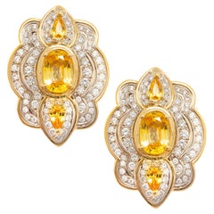 Ella Gafter Yellow Sapphire Diamond Earrings