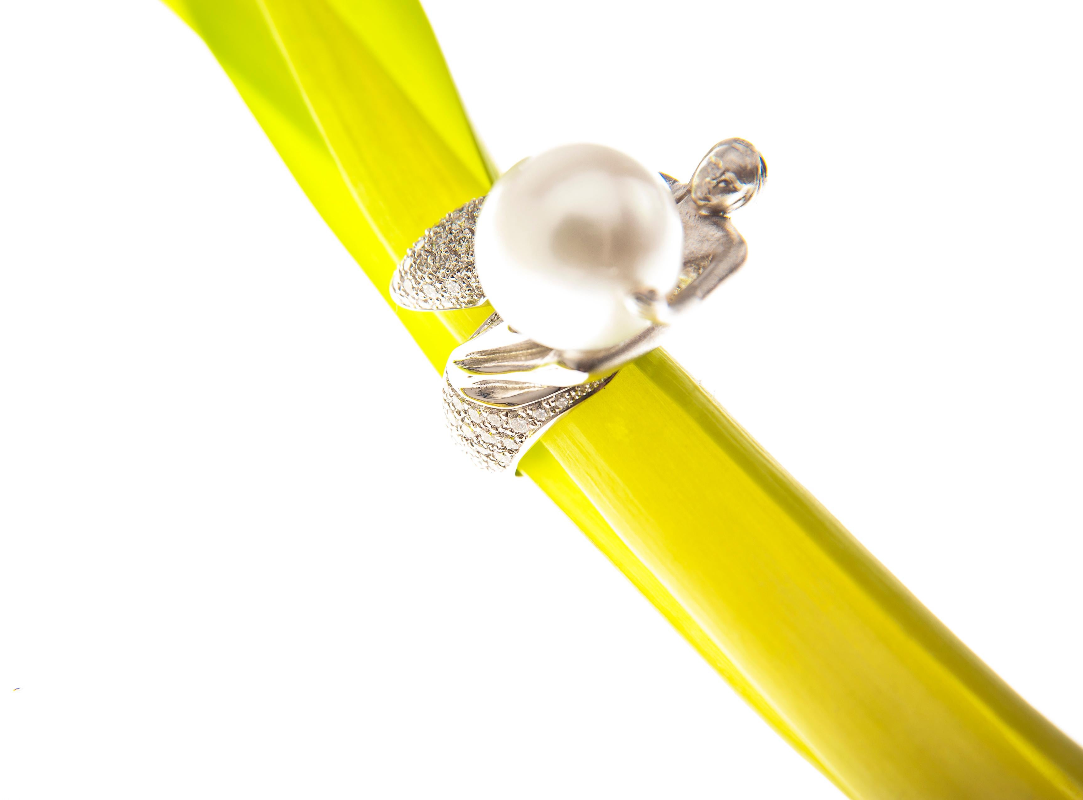 Ella Gafter Virgo Diamond Pearl Zodiac Ring For Sale 1