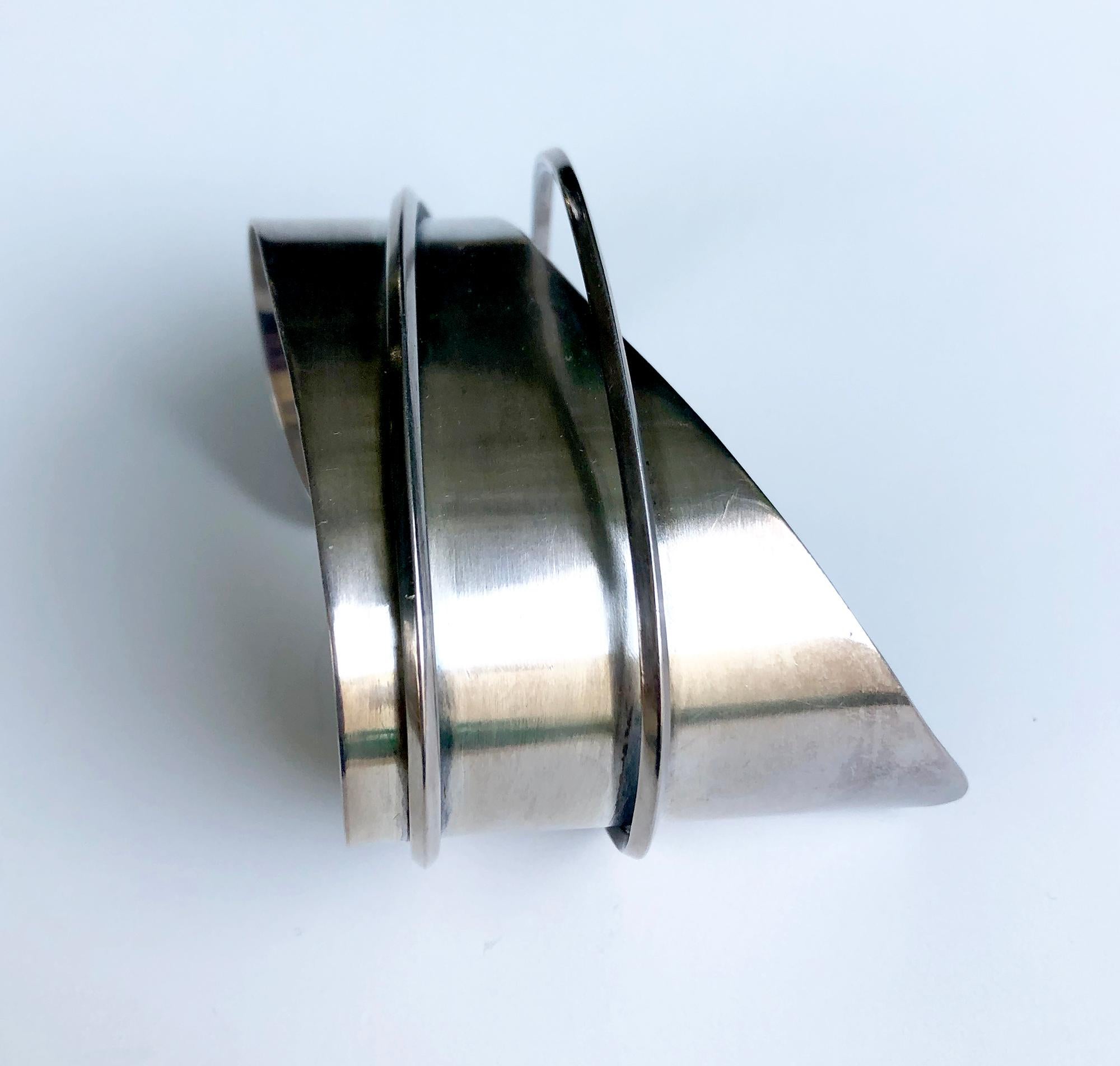 Ella L. Cone Hand Wrought Sterling Silber amerikanischen Modernist Manschette Armband im Zustand „Gut“ in Palm Springs, CA