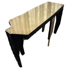 Ella, Sculptural Contemporary Brass and Wood Console Ella, Sculptural Contemporary Brass and Wood Console