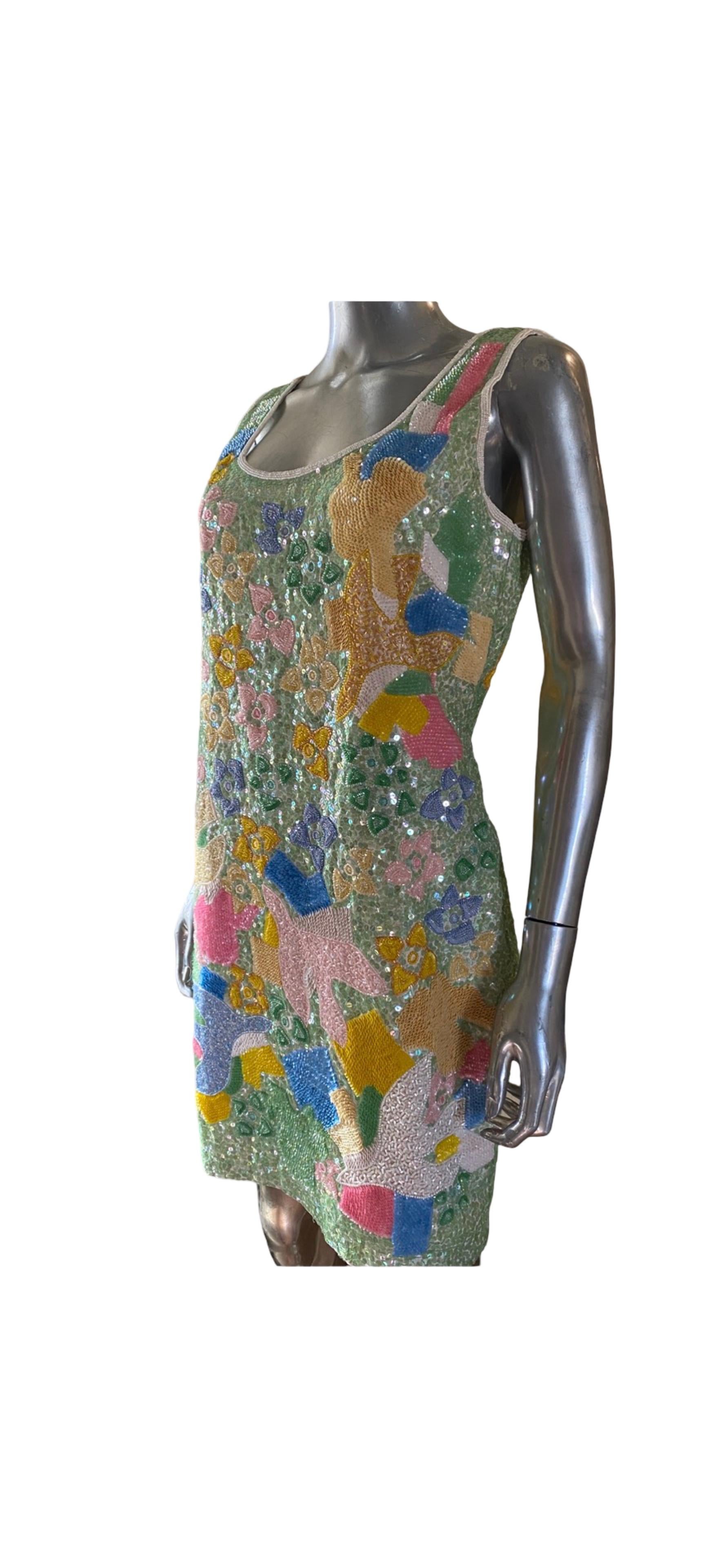 Ella Singh for Escada Limited Edition Hand Beaded Cocktail Dress NWT Size 10 For Sale 6