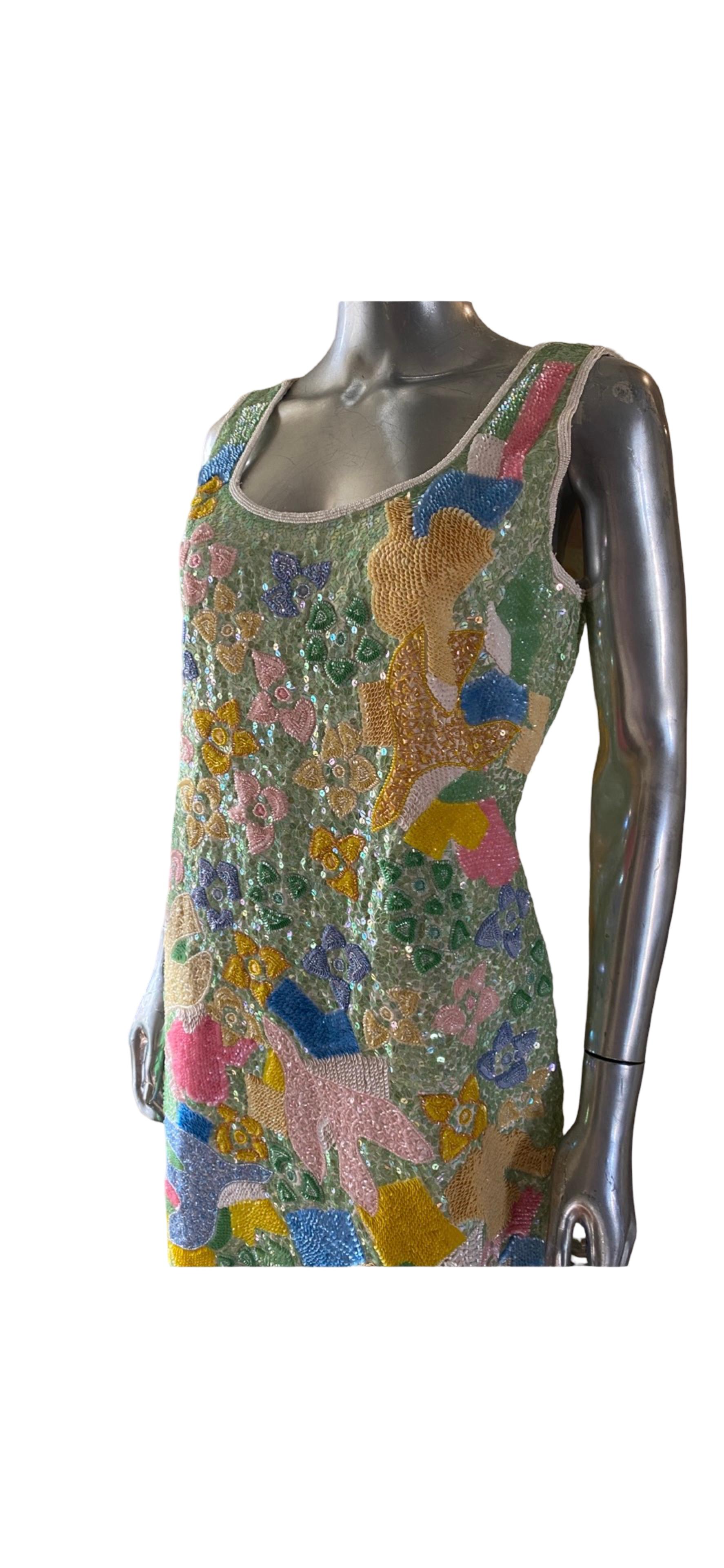 Ella Singh for Escada Limited Edition Hand Beaded Cocktail Dress NWT Size 10 For Sale 7