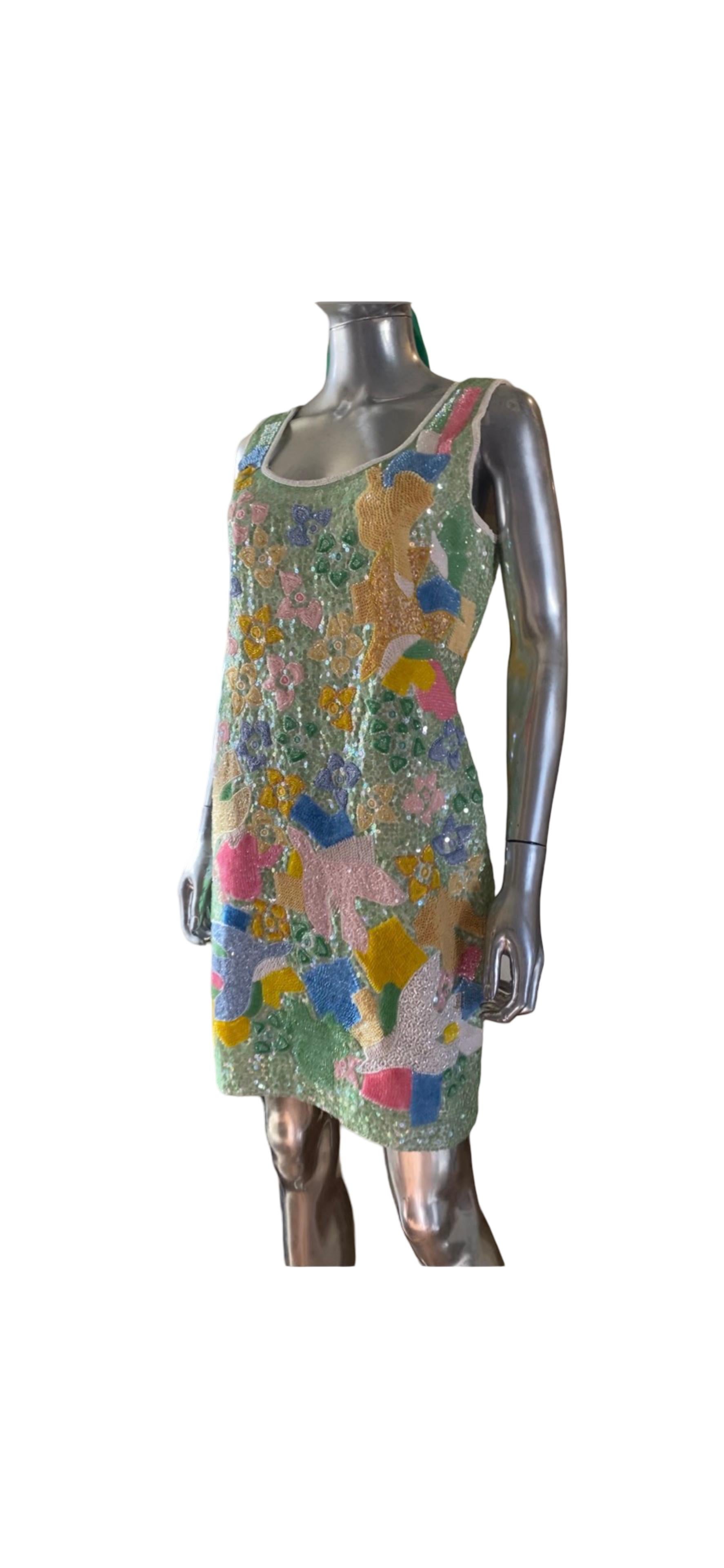 Ella Singh for Escada Limited Edition Hand Beaded Cocktail Dress NWT Size 10 For Sale 9
