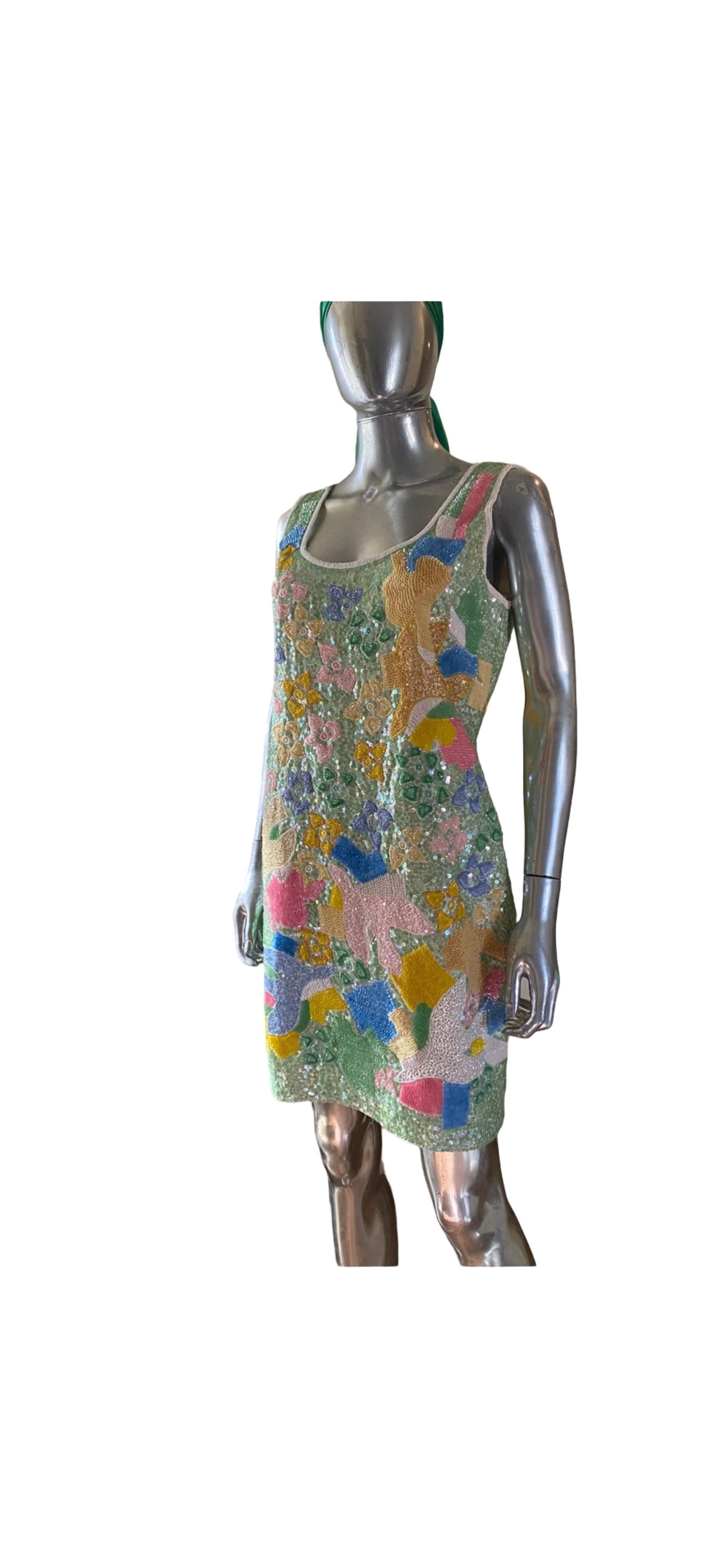 Ella Singh for Escada Limited Edition Hand Beaded Cocktail Dress NWT Size 10 For Sale 10