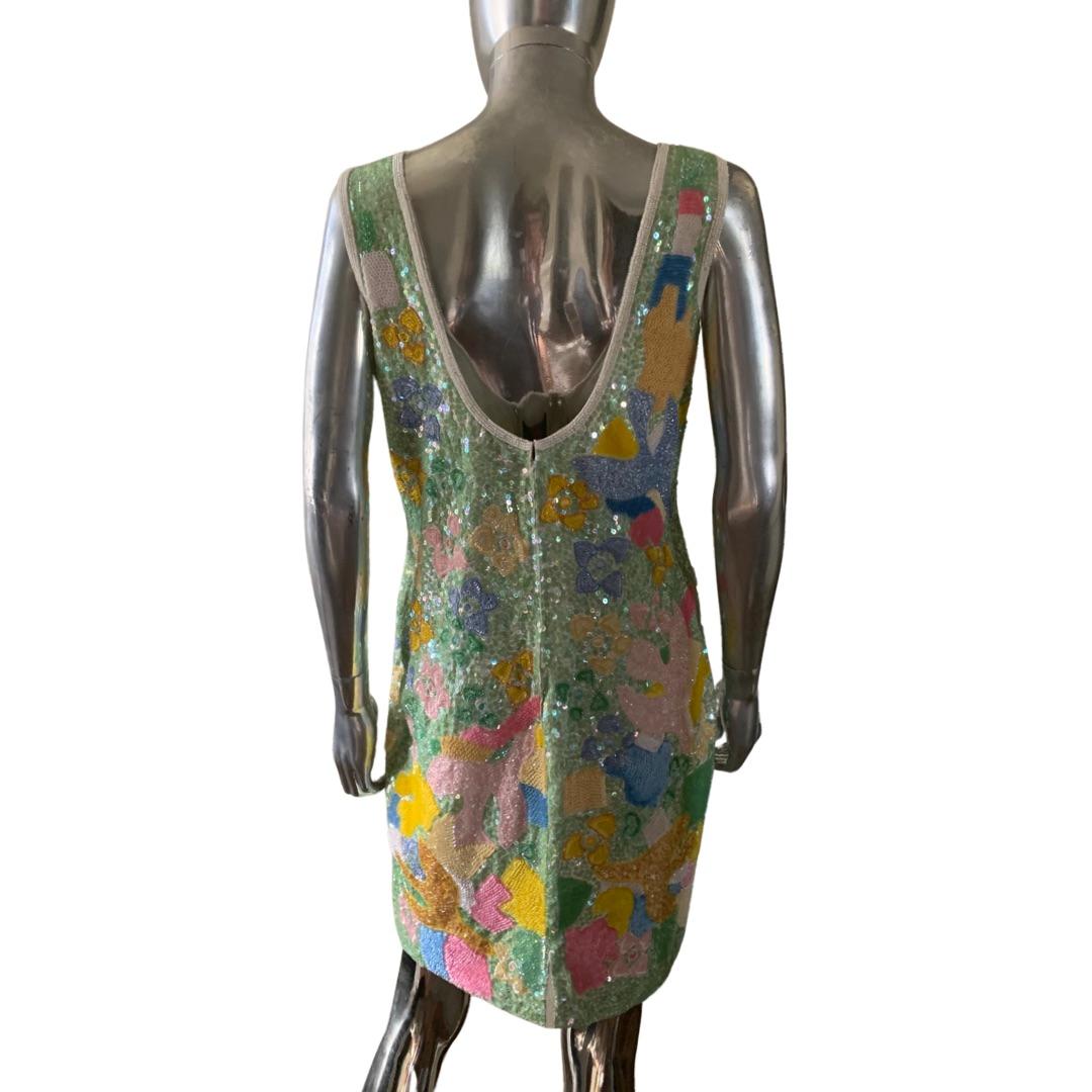 Ella Singh for Escada Limited Edition Hand Beaded Cocktail Dress NWT Size 10 In Good Condition For Sale In Palm Springs, CA
