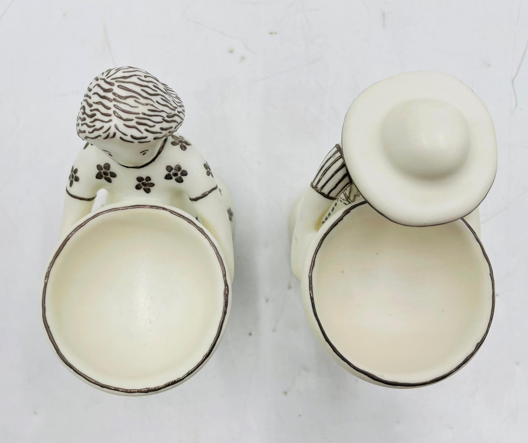 “Ella y Él” Porcelain & Pure Silver Sculptures by Emilia Castillo, 1995 For Sale 3