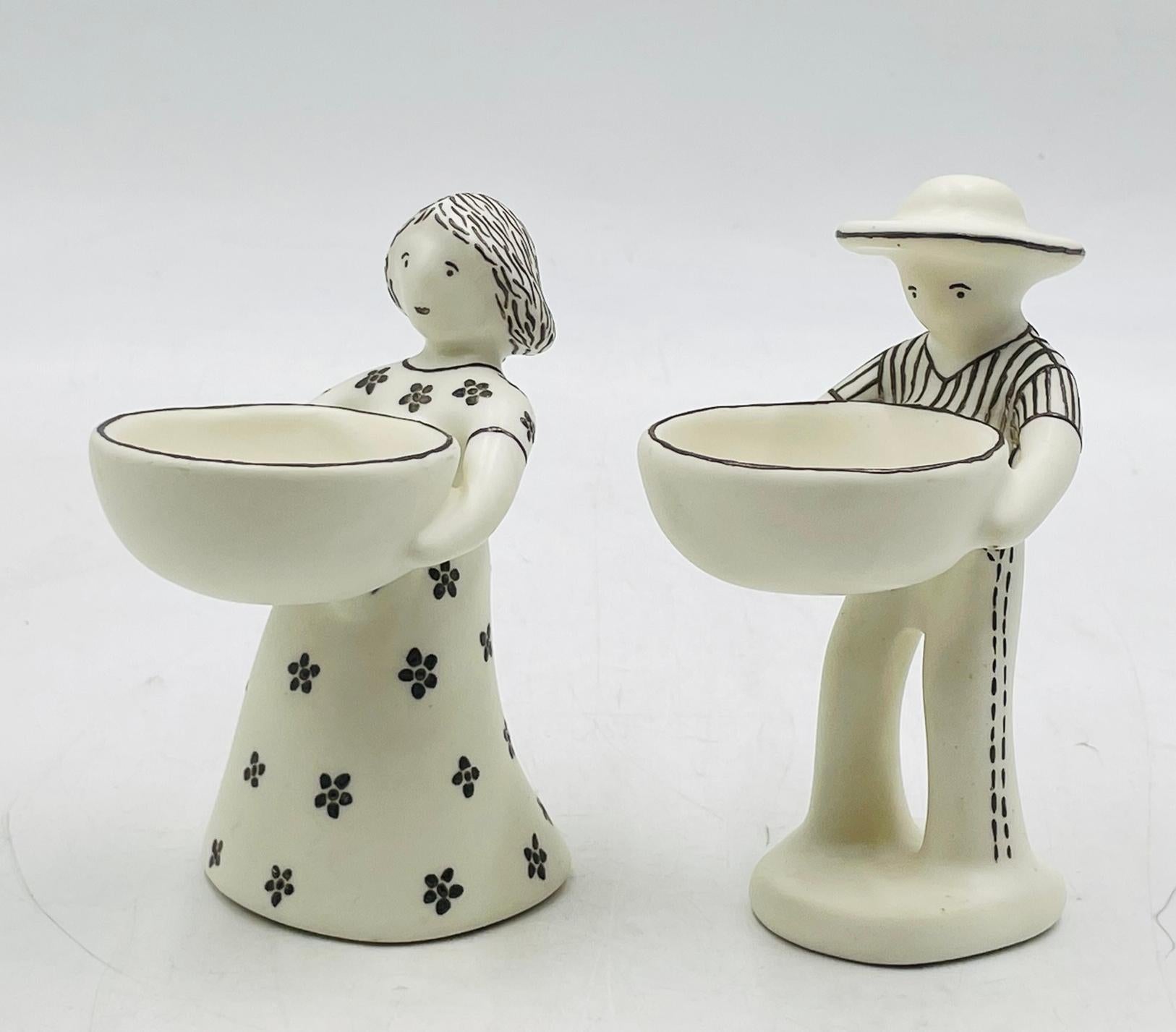 Hand-Crafted “Ella y Él” Porcelain & Pure Silver Sculptures by Emilia Castillo, 1995 For Sale
