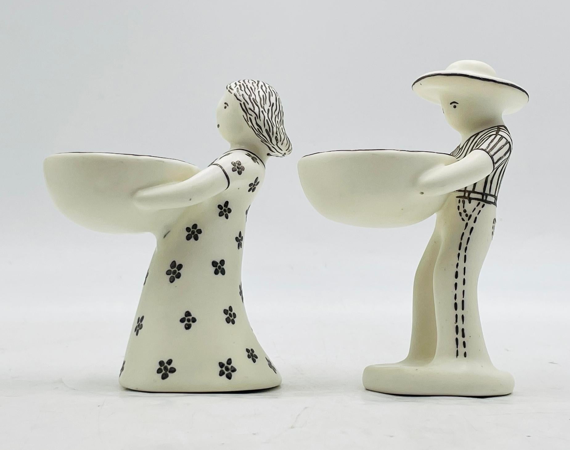“Ella y Él” Porcelain & Pure Silver Sculptures by Emilia Castillo, 1995 In Good Condition For Sale In Los Angeles, CA