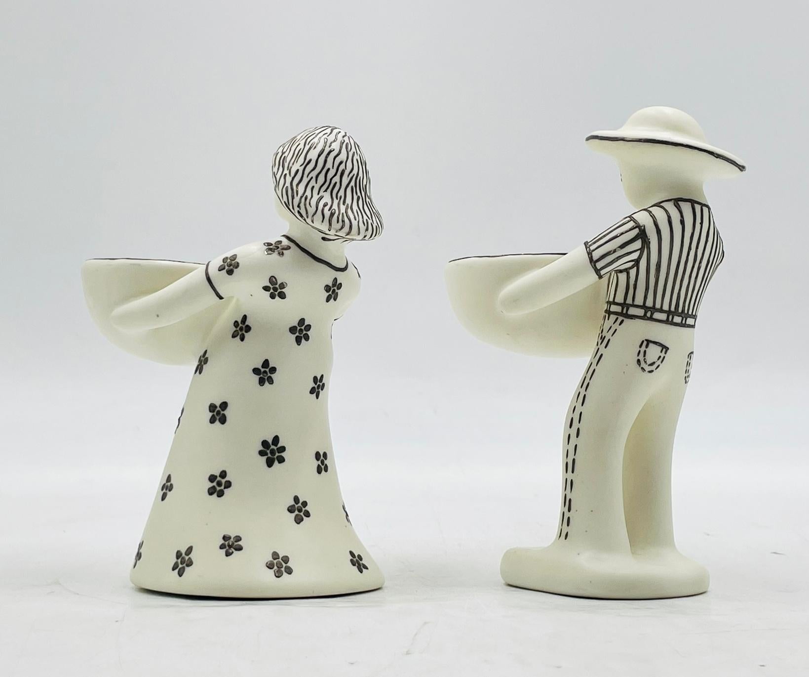 Late 20th Century “Ella y Él” Porcelain & Pure Silver Sculptures by Emilia Castillo, 1995 For Sale