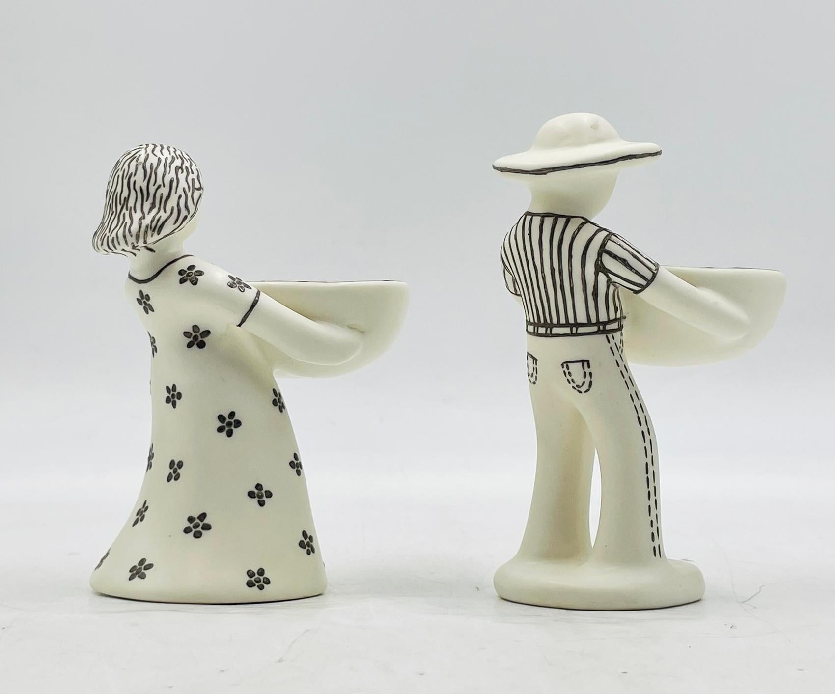 “Ella y Él” Porcelain & Pure Silver Sculptures by Emilia Castillo, 1995 For Sale 1