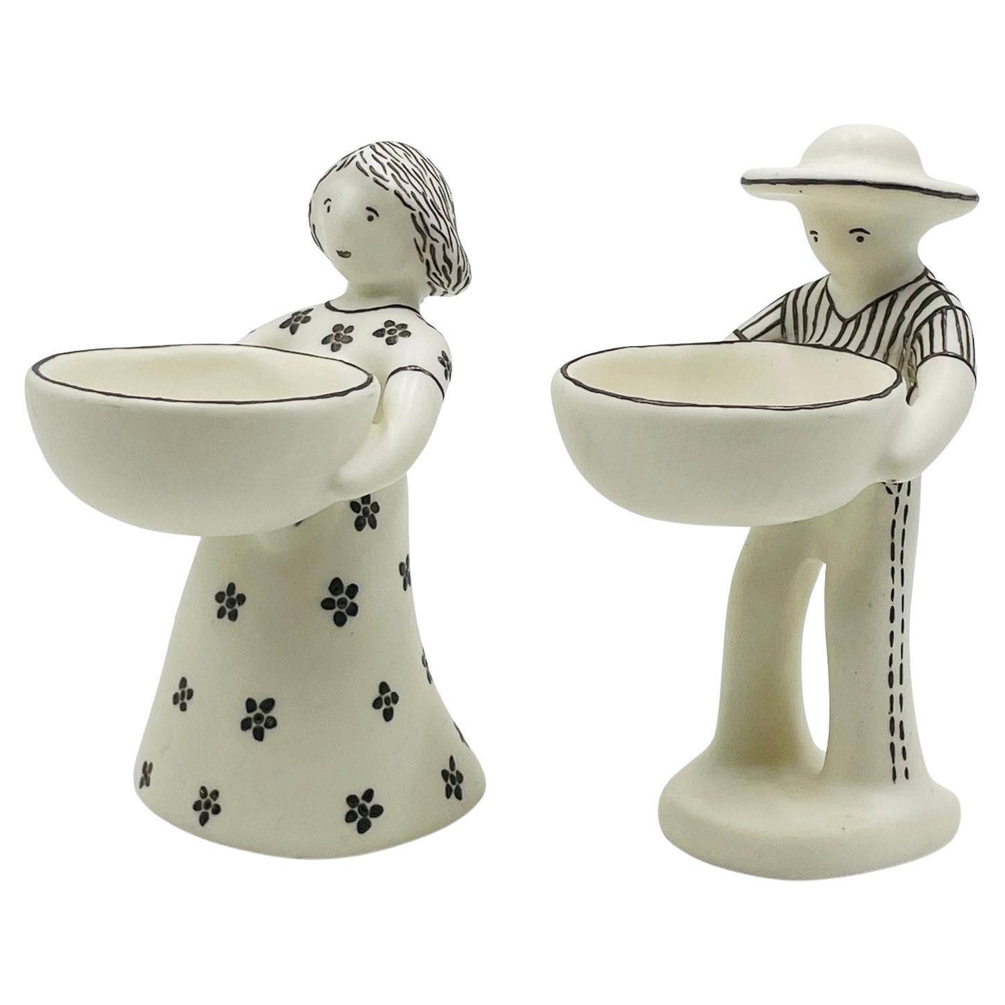 “Ella y Él” Porcelain & Pure Silver Sculptures by Emilia Castillo, 1995