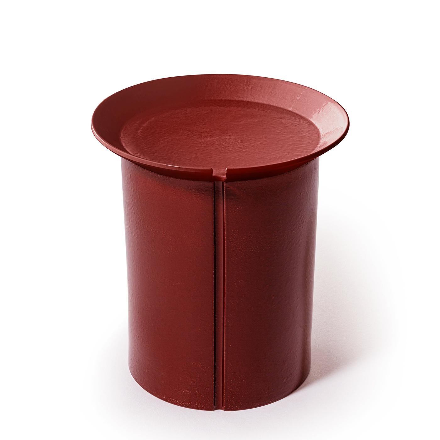 Hand-Crafted Ellaby Red Medium Side Table For Sale