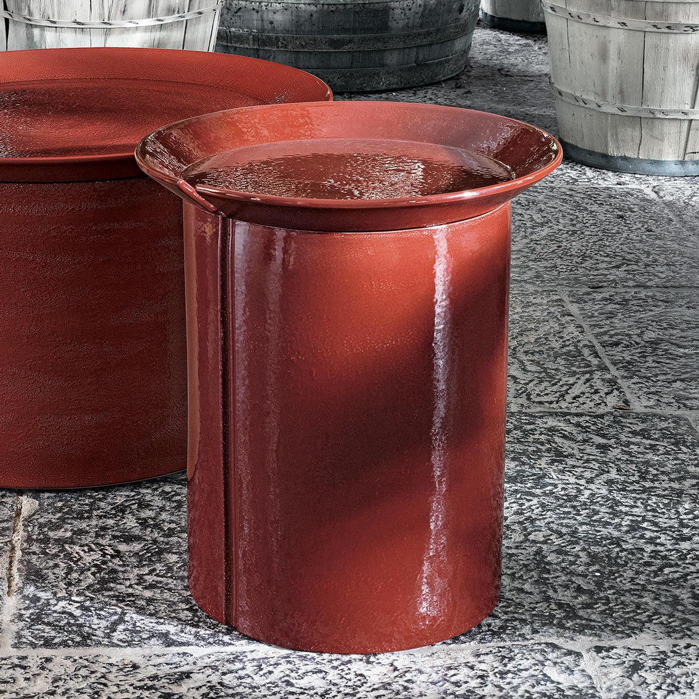 Ceramic Ellaby Red Medium Side Table For Sale
