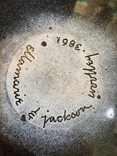 Ellamarie and Jackson Wooley Enamel Plate, Bowl, Fire Painting, Signed