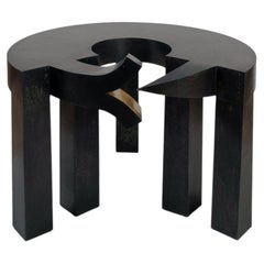 ELLE A DU CHIEN 1/1 Patinated zinc and bronze side table by Yves Pagart, 2023