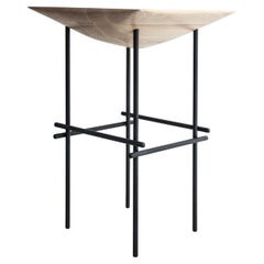 Elle Contemporary Side table in Wood and Steel by Nadine Hajjar