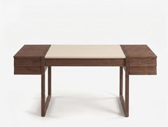 Elle Ecrit Desk by Jamie Durie, Hand-Crafted Walnut & Leather