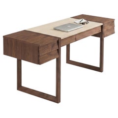 Elle Ecrit Desk by Jamie Durie, Hand-Crafted Walnut & Leather
