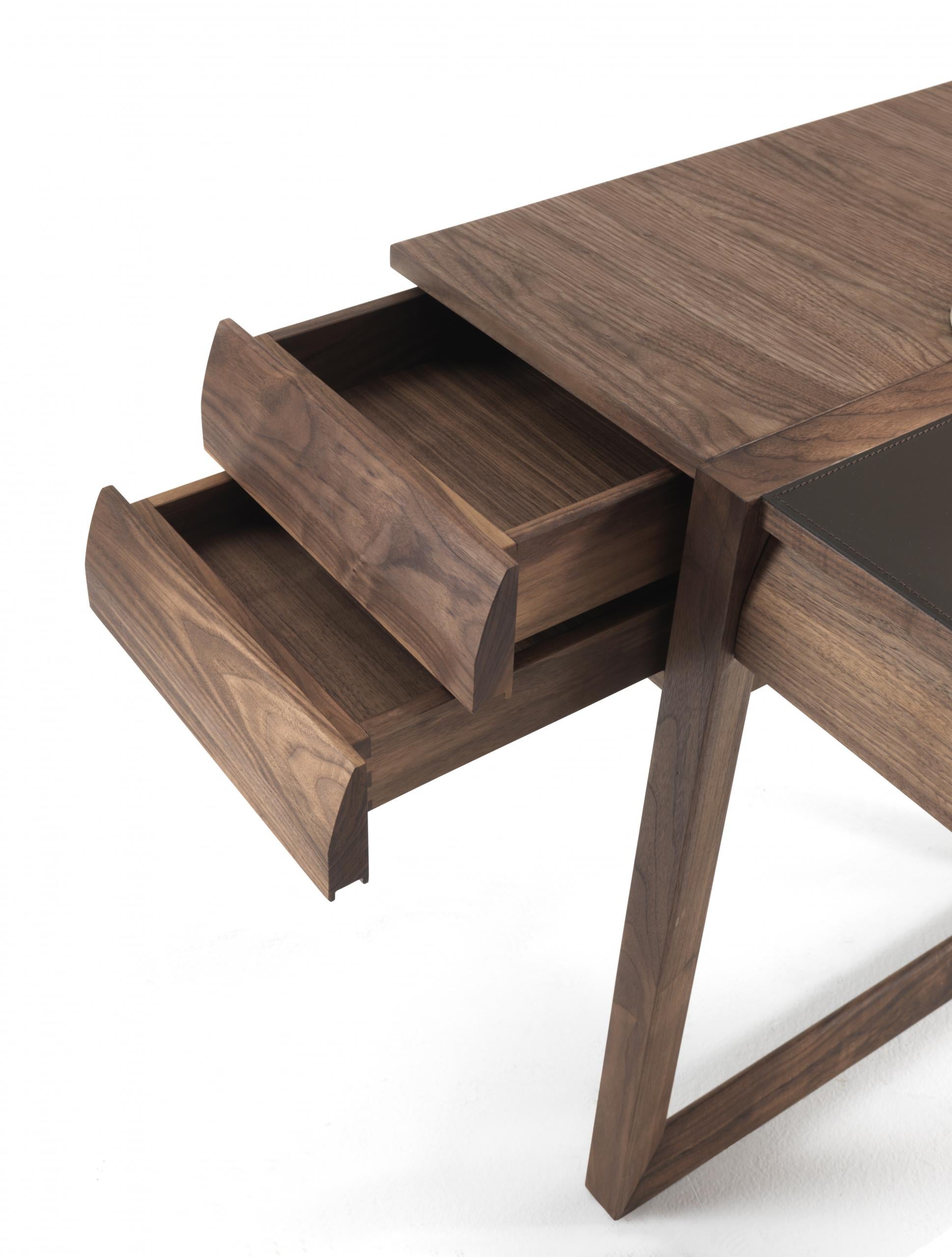 Hand-Crafted Elle Ecrit Office Desk by Riva 1920, Walnut Knot For Sale