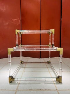 Coppia di tavolini in acrilico brasiliano Elle et Lui, circa 1970