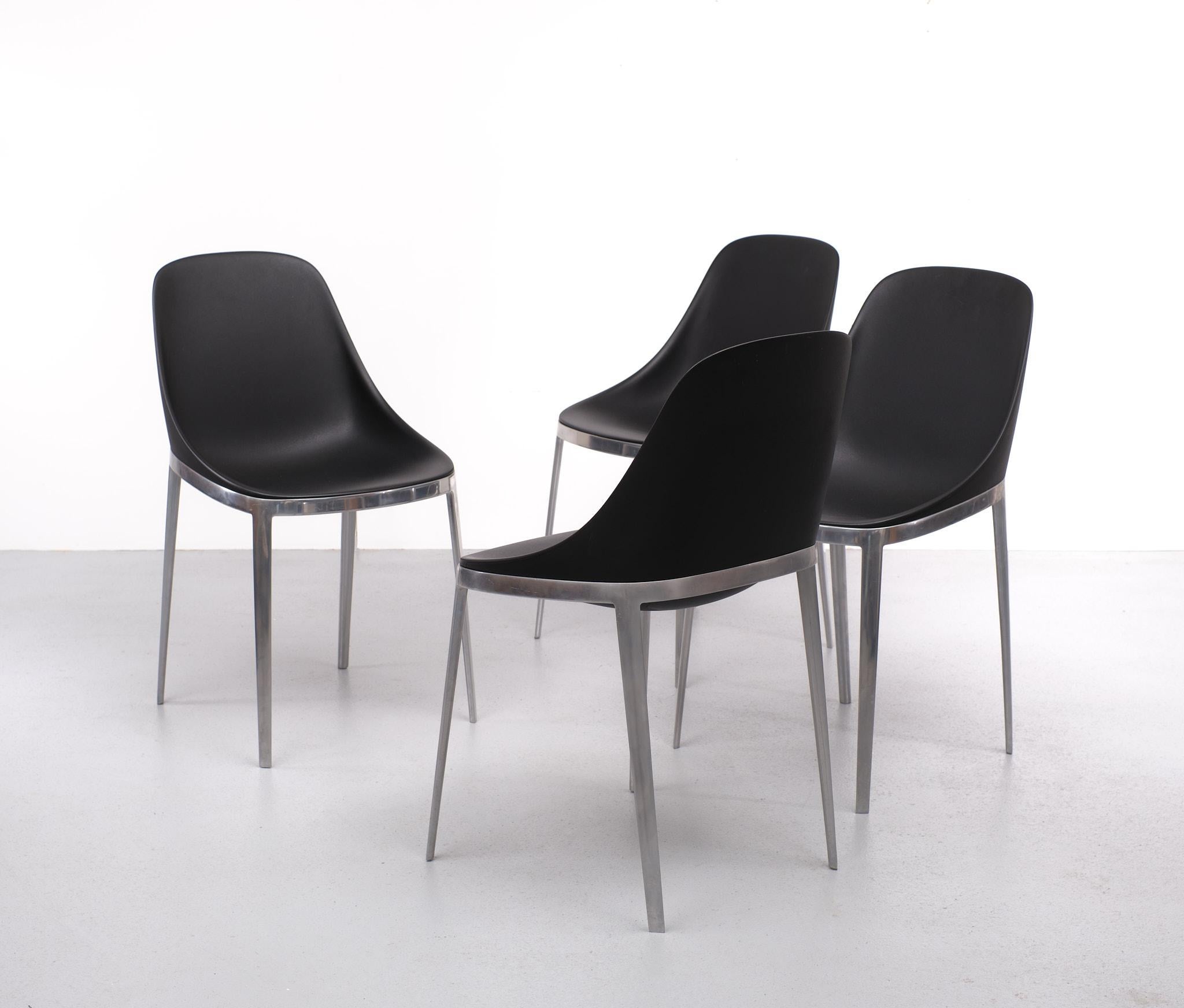 Elle Polished Alumium Chair, Design Eugeni Quitlet, Italy  In Good Condition For Sale In Den Haag, NL