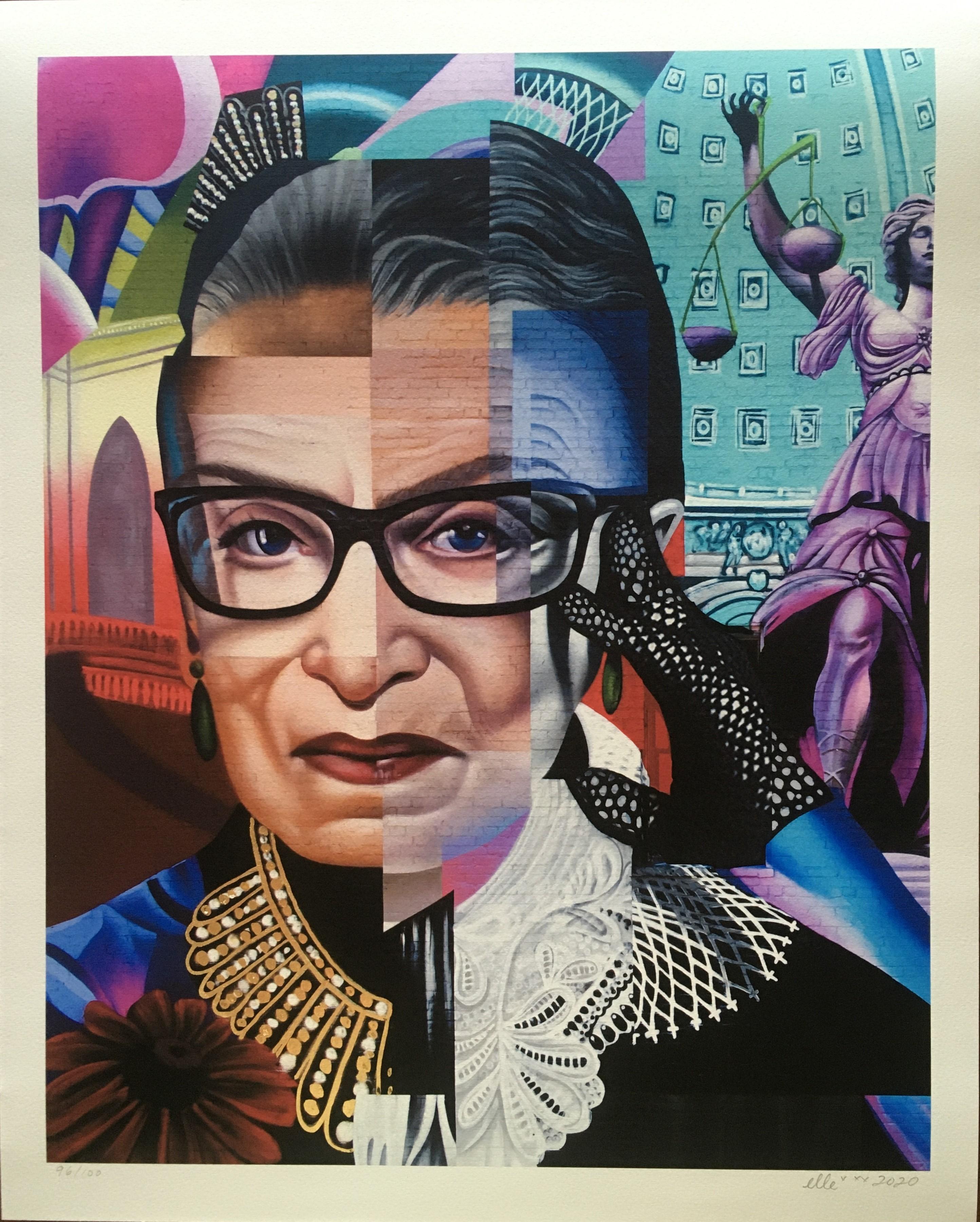 RBG, 2021, Limited Edition, Hand-Embellished with Gold Leaf, Hand-Signed, COA