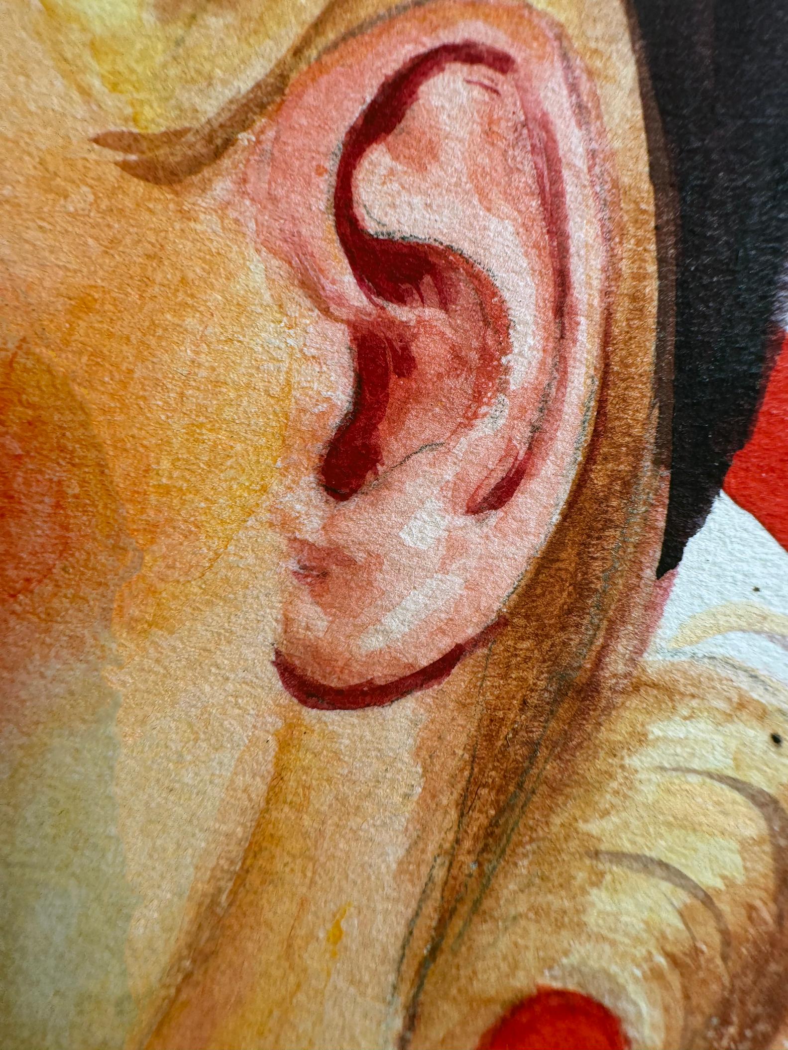 Ragazza scout bionda di metà secolo - Saluto patriottico con bandiera americana in vendita 6