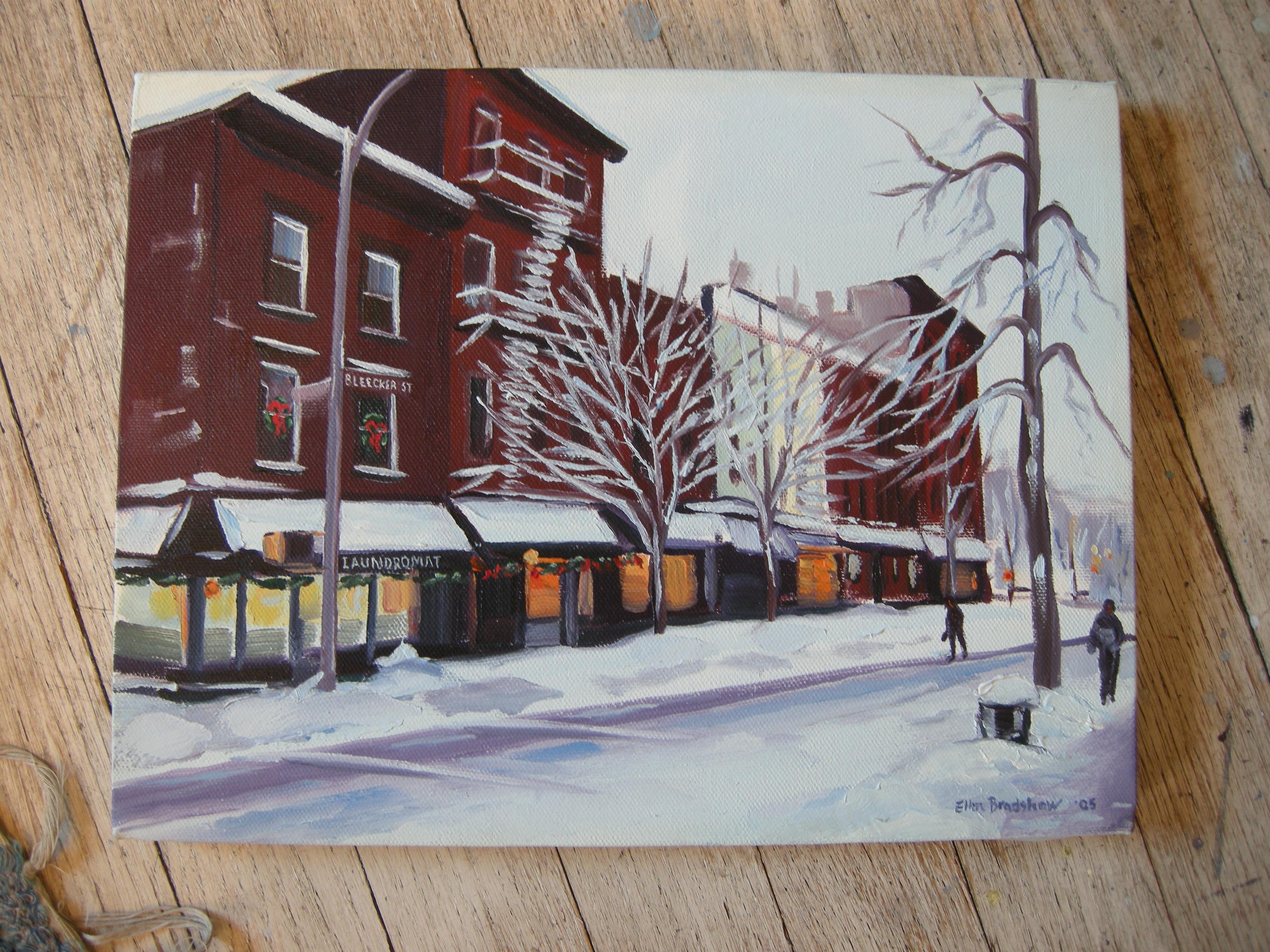 Bleecker St, Pittura, Olio su tela - Painting Realismo di Ellen Bradshaw