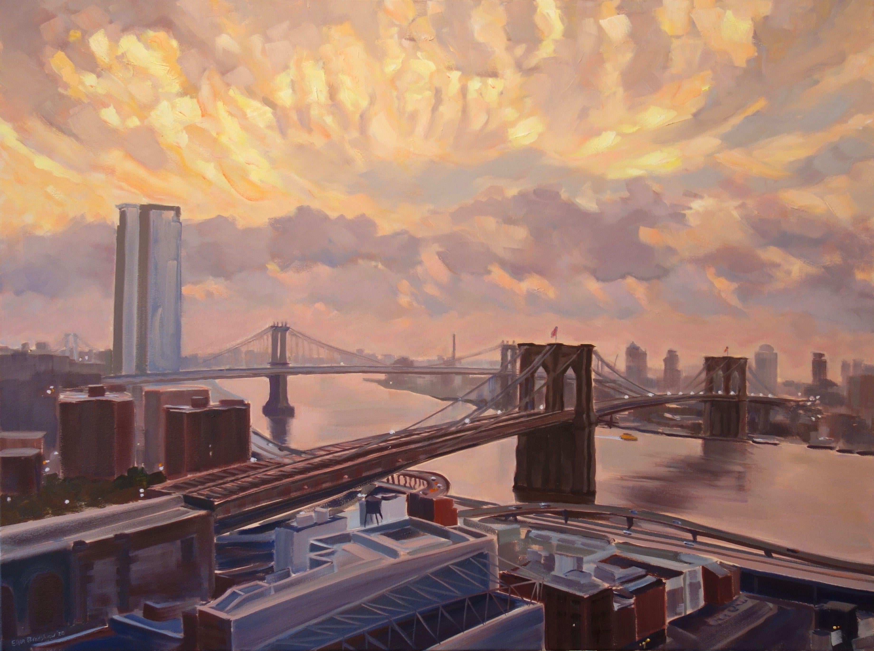Rompiendo la niebla, Pintura, Óleo sobre lienzo - Painting de Ellen Bradshaw
