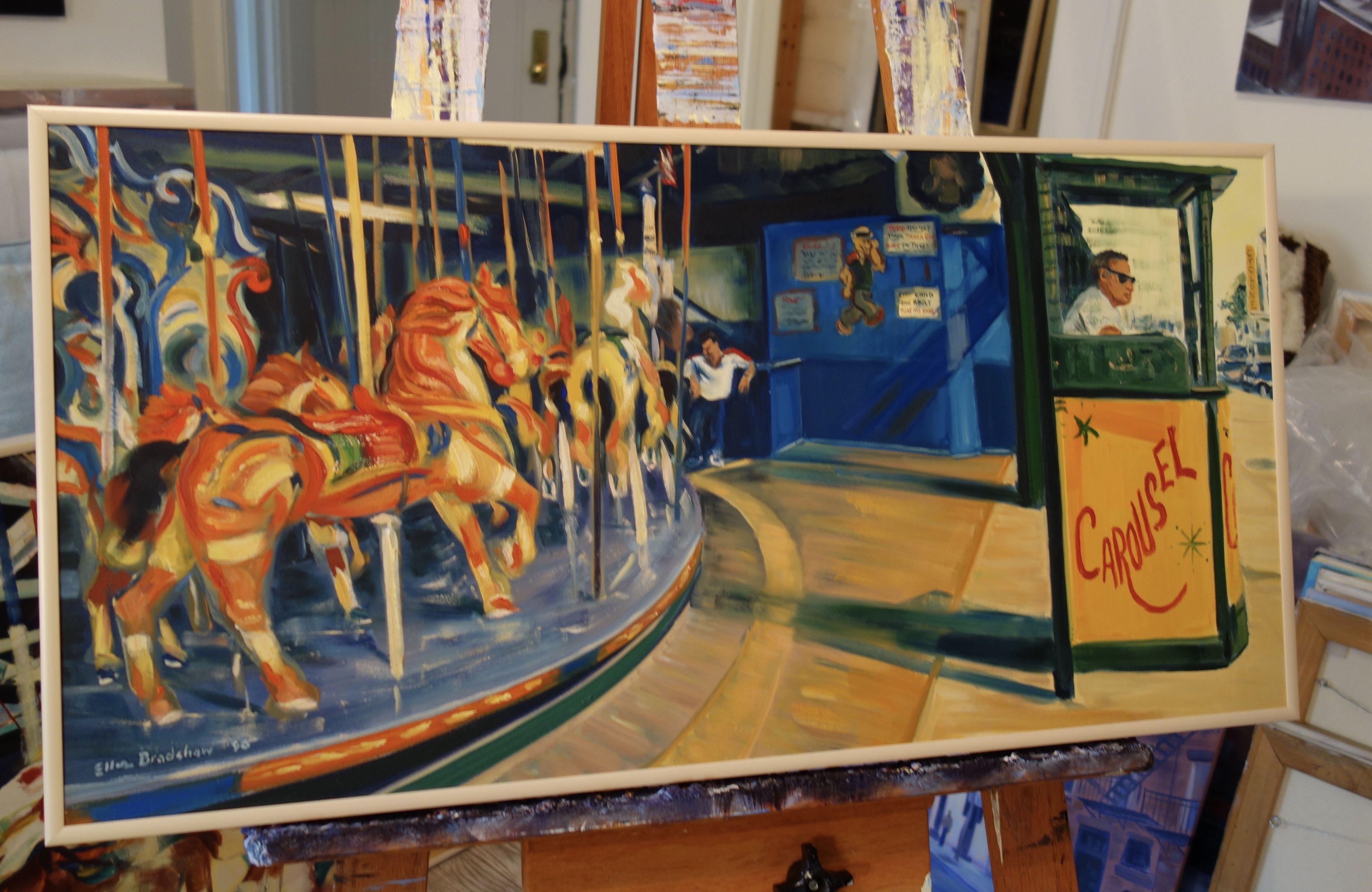 Carosello, Pittura, Olio su tela - Painting di Ellen Bradshaw