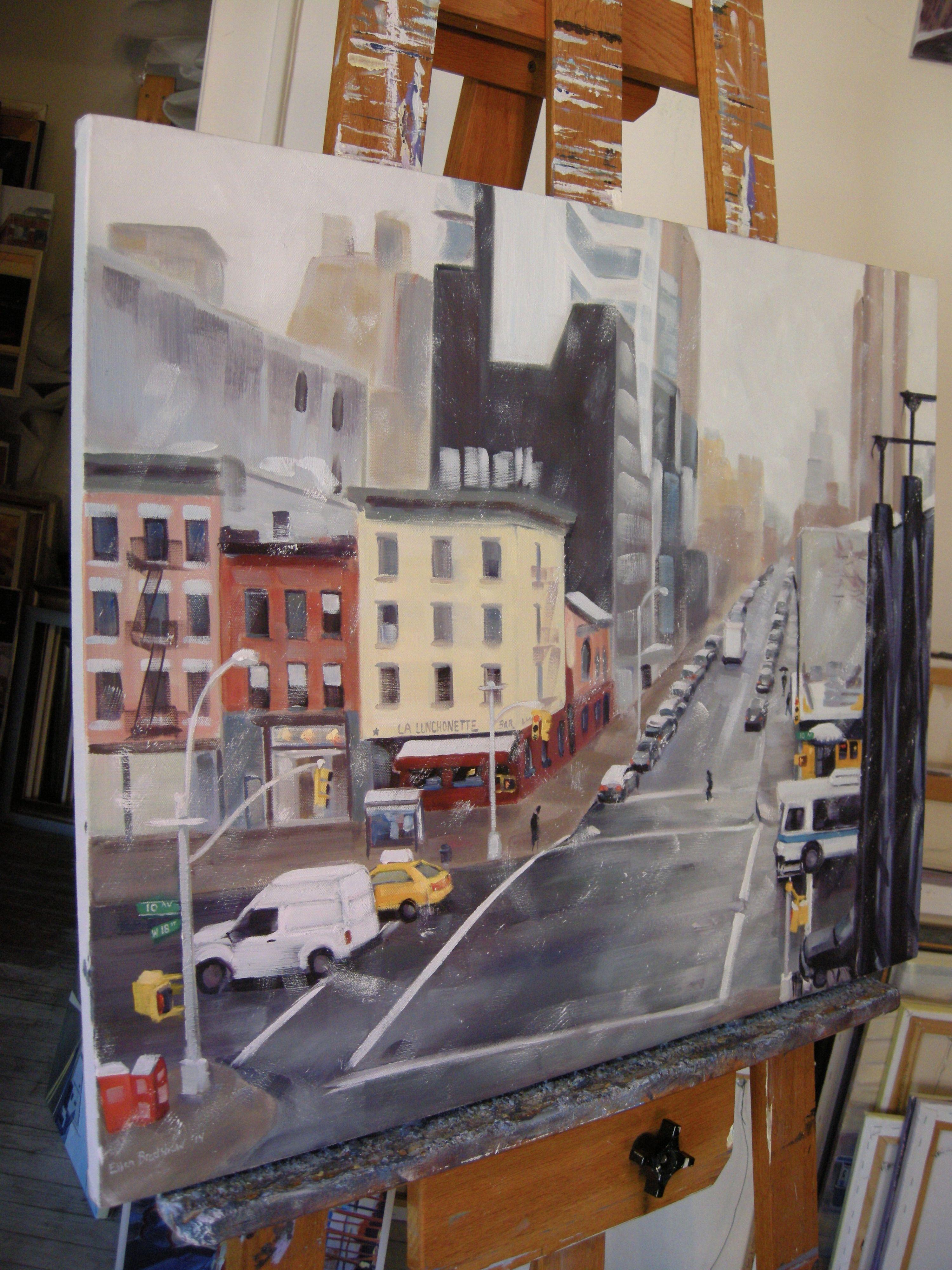 First Snow, 10th Ave and 18th St, Painting, Oil on Canvas 4