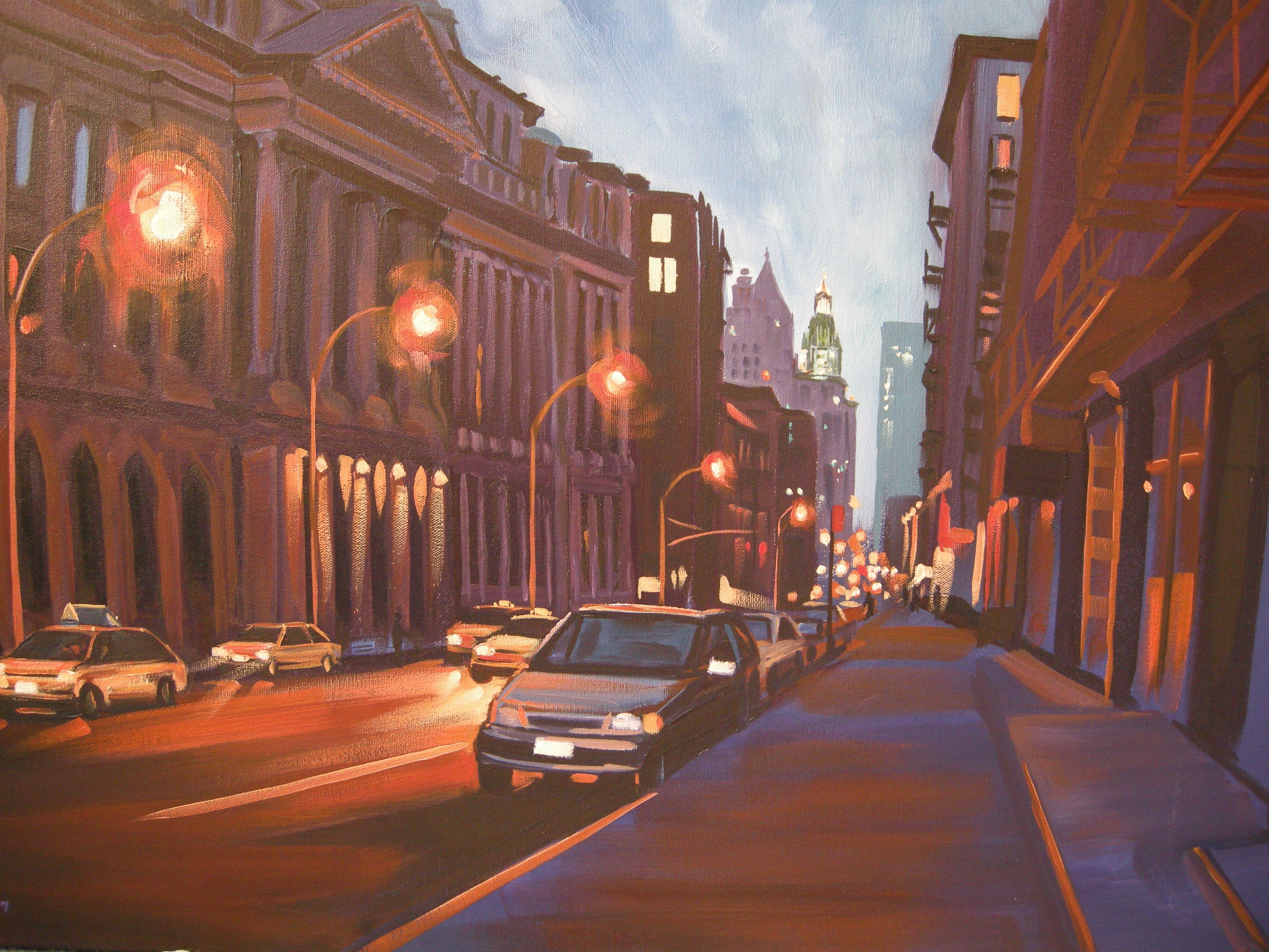 Old Police Headquarters, Centre St, Painting, Oil on Canvas 1