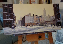 Still of Winter, West Broadway & Chambers St, Painting, Oil on Canvas