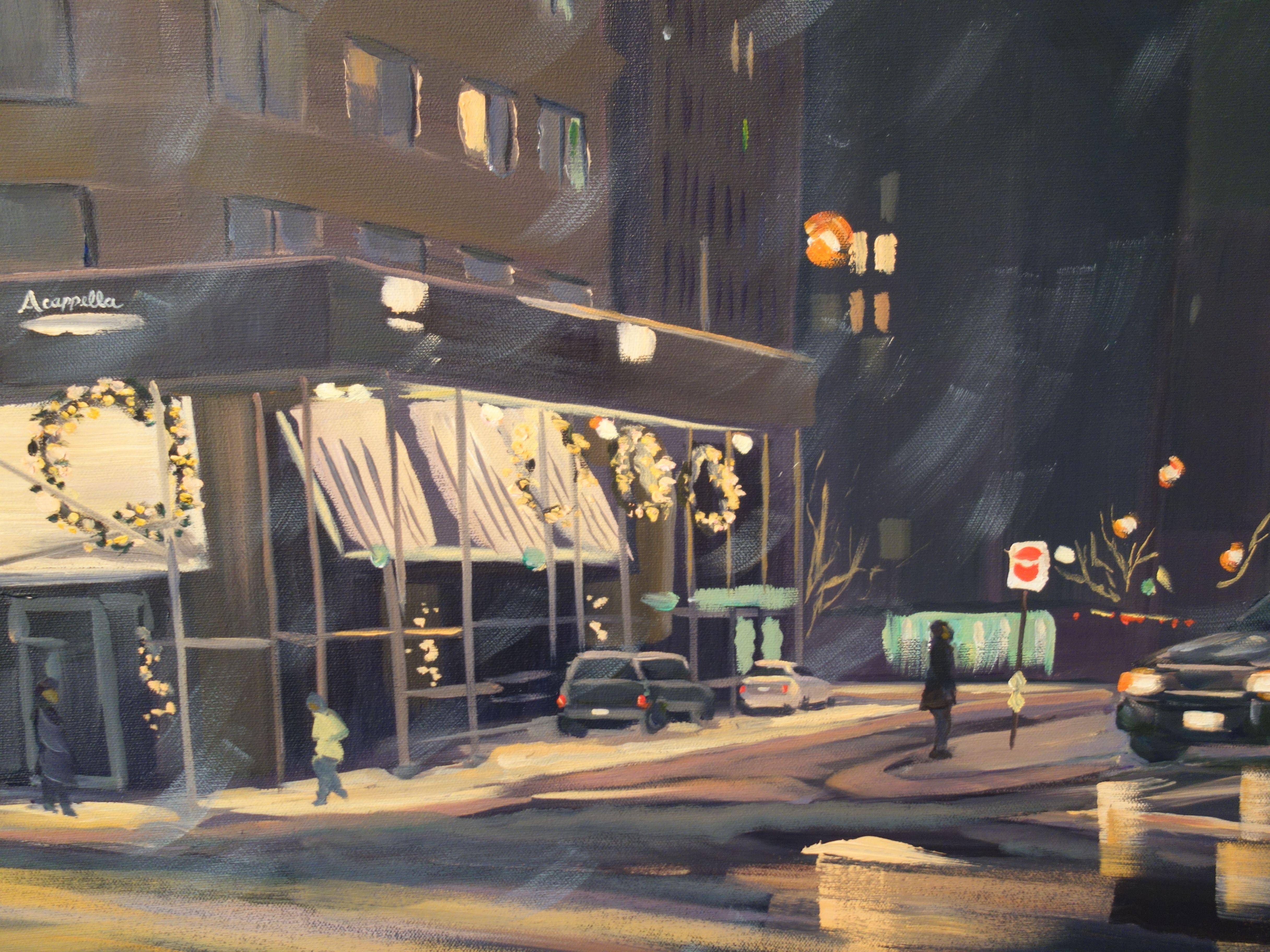 Noche de tormenta, Tribeca, Pintura, Óleo sobre lienzo en venta 1