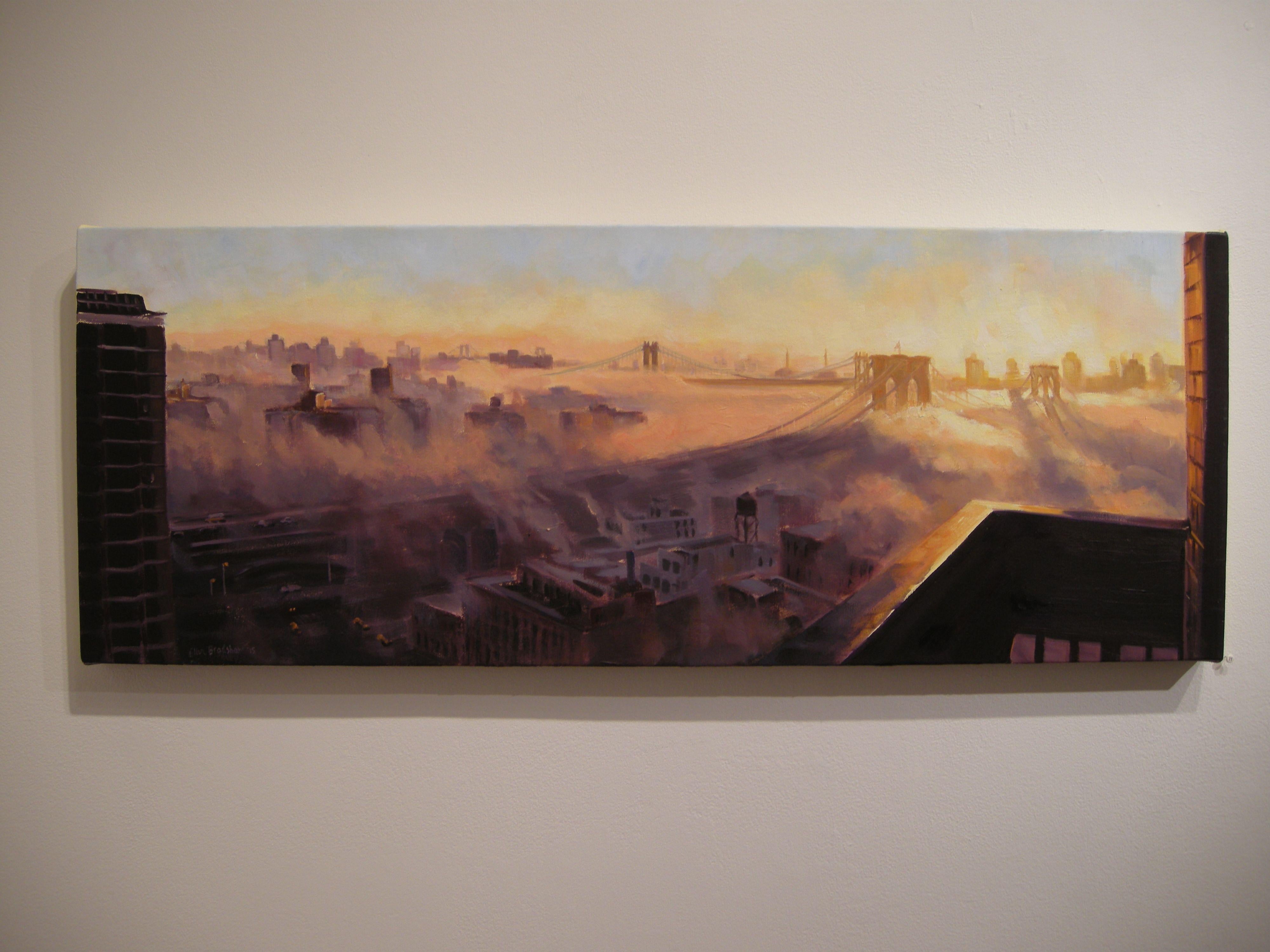 Sunrise Through the Fog, Painting, Oil on Canvas 1