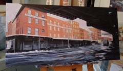 Winter, Fulton Fish Market, Painting, Oil on Canvas