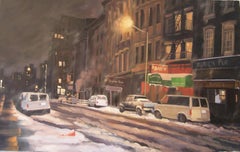 Winter Night, Murray St, Painting, Oil on Canvas