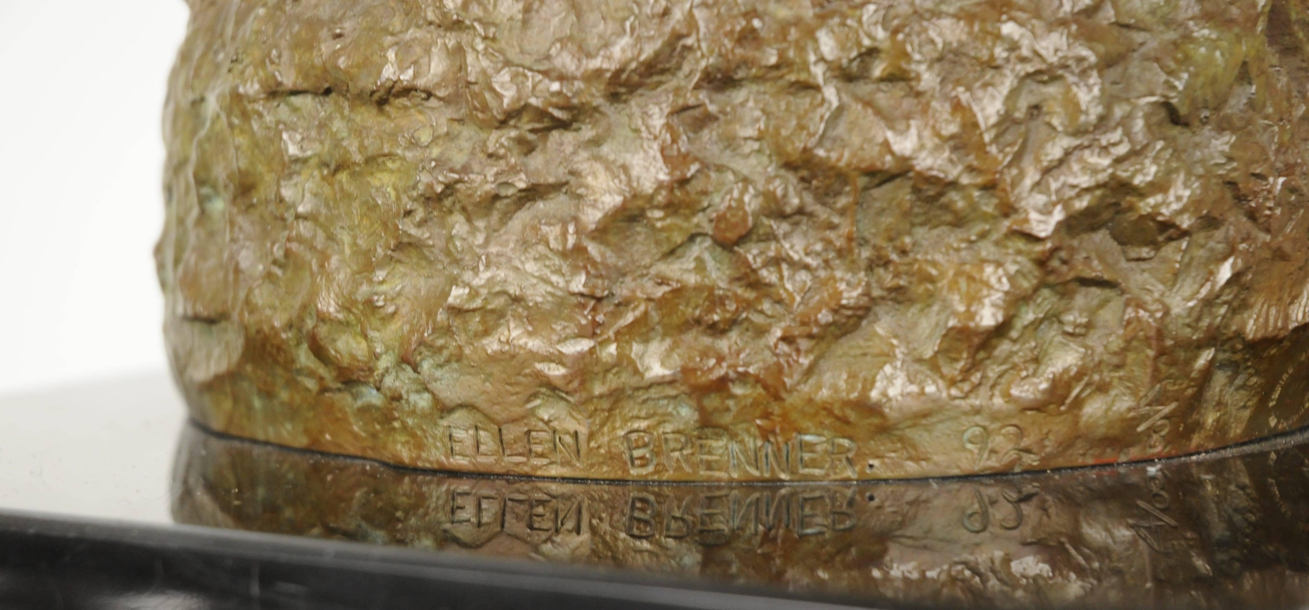 Ellen Brenner-Sorensen, Double-Sided Female Head, Ltd. Ed. Bronze Sculpture 1992 In Good Condition In New York, NY
